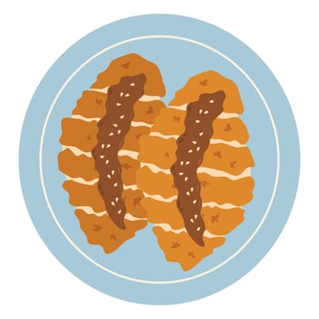 Japanese Cuisine Chicken Katsu illustration vector