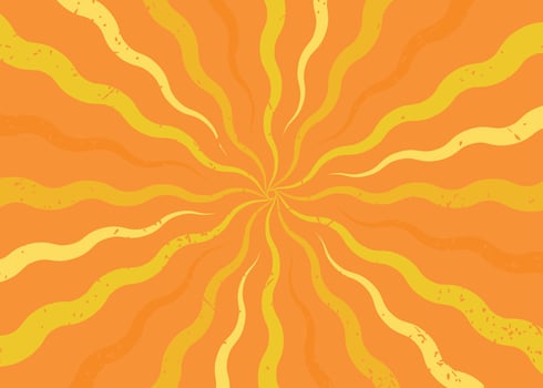 Retro Background 1Yellow sunburst on orange background vector