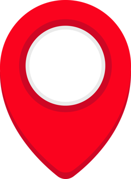 A red pin with a white circle on it png