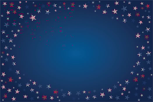 4th july independence day colorful star on isolated white background. flat illustration vector