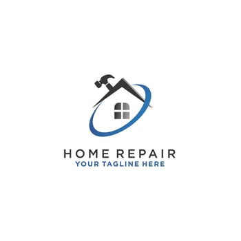 house service logo design with creative unique element premium vector