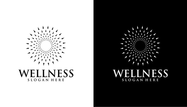 wellness yoga logo design template element vector