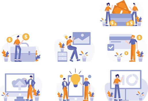 Business Creative Illustration Set vector