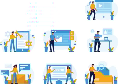 Illustration Set for Landing Page vector