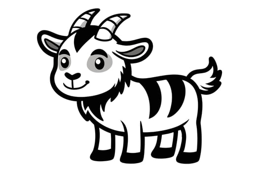 Cute wonderful goat cartoon illustration vector