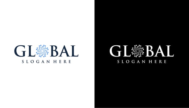 initial letter O global connect logo design template vector