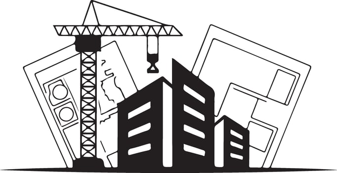 A logo of a company that provides both civil and mechanical engineering services vector