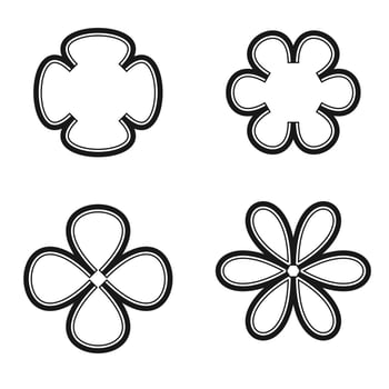 Set of line flower shape design. vector