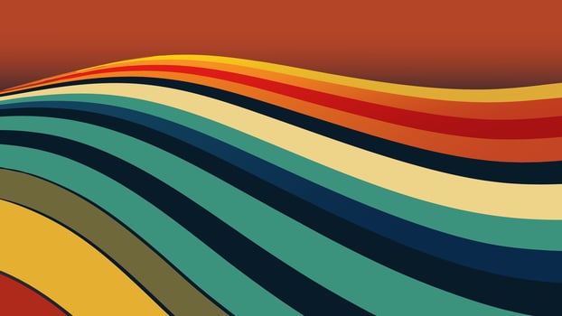 Retro wallpaper with colorful waves vector