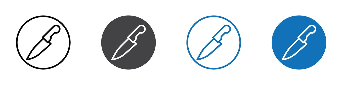 Knife icon flat editable icon mark set. vector