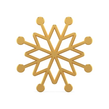 Circled metallic golden snowflake luxury decorative Christmas toy design 3d template vector