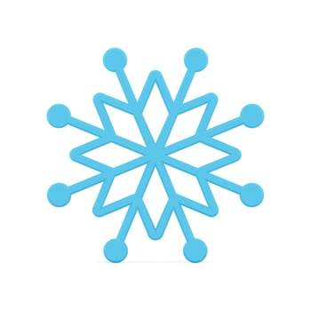 Amazing glossy ornamental blue snowflake realistic decorative design 3d template illustration vector