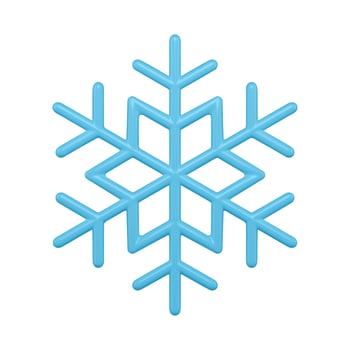 Classic blue star pattern ornamental ice snowflake decorative traditional winter design 3d vector