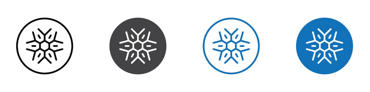 Snow icon flat editable icon mark set. vector