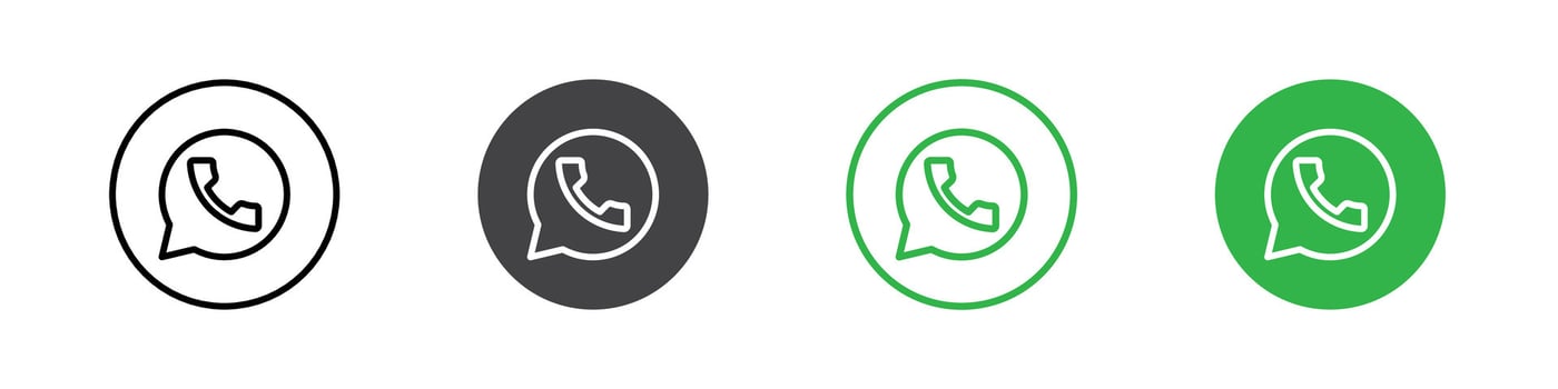 Whatsapp icon flat editable icon mark set. vector