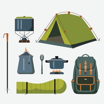 Adventure Equipment illustration set vector
