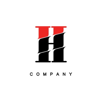 Creative Red and Black Letter H Company Logo Design vector
