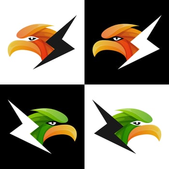 colorful eagle abstract logo design vector