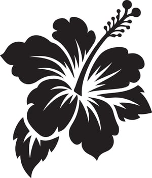 Hibiscus flower tropical exotic black vector