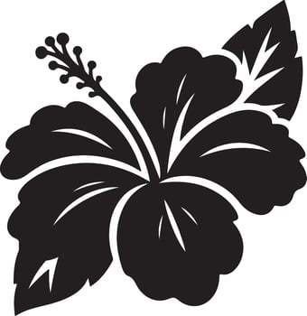 Tropical Exotic Hibiscus Flowers Silhouette vector