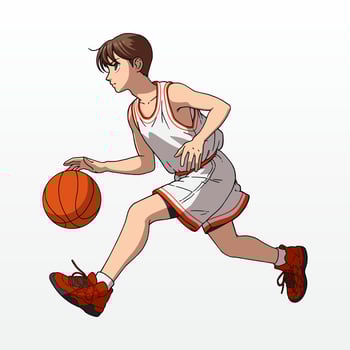 dynamic basketball player in action vector