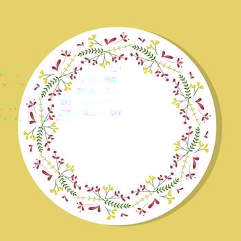 Circle wildflower wreath. botanical frame featuring summer field flowers and greenery. Design element for greeting cards, weddings, birthdays, holidays, and Invitation card backgrounds. vector