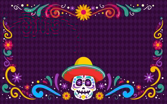 Hand drawn dia de muertos background vector