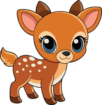 Cute baby deer art illustration design and baby deer graphics vector