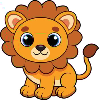 Art of baby lion and graphics illustration design vector