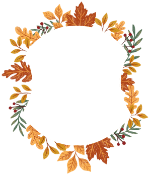 Autumn Curved Leaf Frame Illustration png