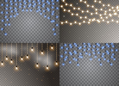 Bright Christmas garlands for banners and holiday cards vector
