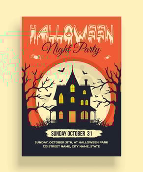 Creative Halloween Night Flyer Design vector
