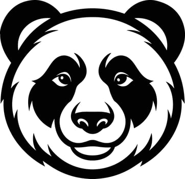 Panda Head Silhouette Gentle and Iconic Designs vector