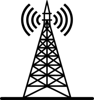 Transmitting Tower Silhouette Iconic and Striking Designs vector