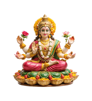 Goddess statue on lotus pedestal, cut out transparent png