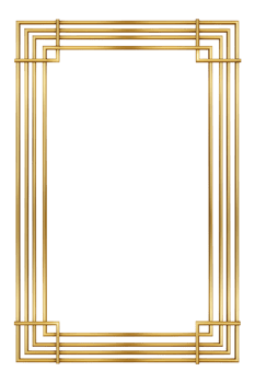 Elegant gold frame design for various occasions, cut out transparent png
