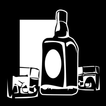 Bottle of whiskey vector