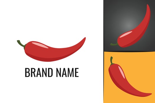 Red hot chili pepper logo. Spicy vegetables chile peppers logotype vector