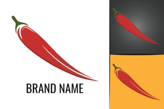 Red hot chili pepper logo. Spicy vegetables chile peppers logotype vector