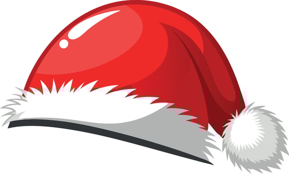 Red and white Santa hat illustration, Christmas holiday icon, festive and cheerful design for seasonal celebration vector