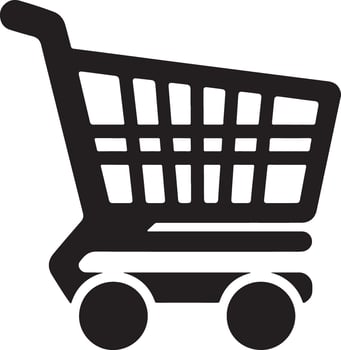 Downloadable Shopping Cart Silhouette Illustration vector