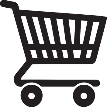 Stylish Shopping Cart Silhouette Art vector