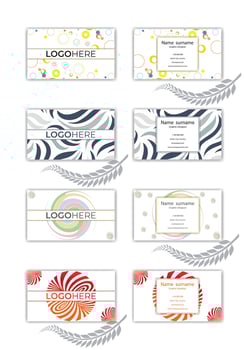 Print stylish business card set. vector