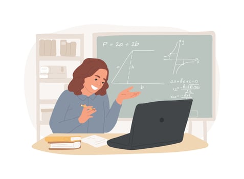 Remote learning isolated cartoon illustrations. vector