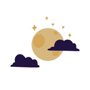 Spooky moon and cloud Halloween illustration png