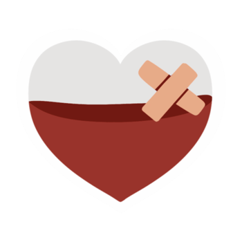 A heart with a bandage on it png