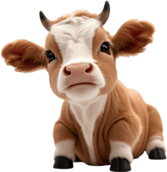 Whimsical Baby Cow Design for Children. . png