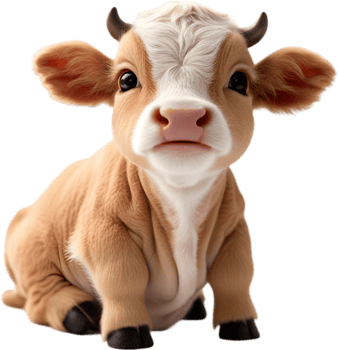 Charming Baby Bovine Graphic for Kids. . png