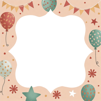A frame with balloons and stars png