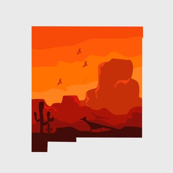 New Mexico Road Runner Bird and Desert perfect for print, apparel, sticker, etc vector